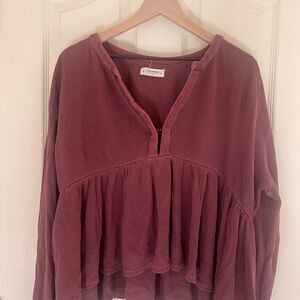 Lucky brand Women's Burgundy Top